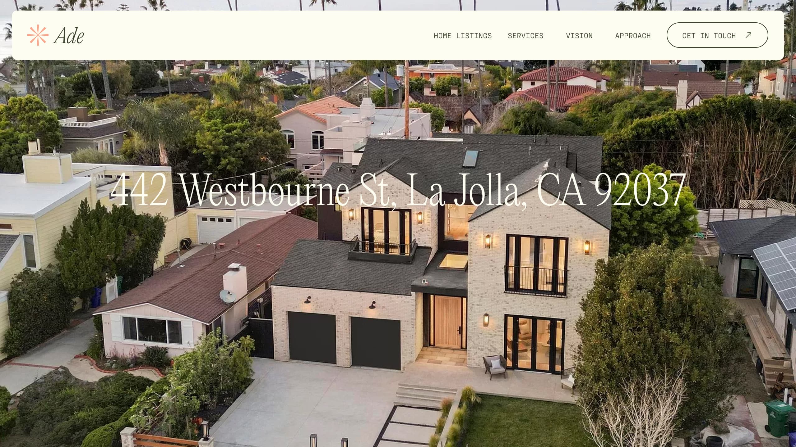 Ariel view of home in San Diego