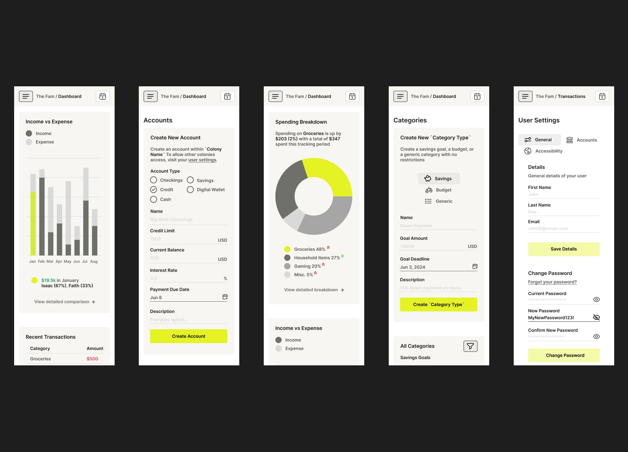 Mobile responsive views of Colony interface